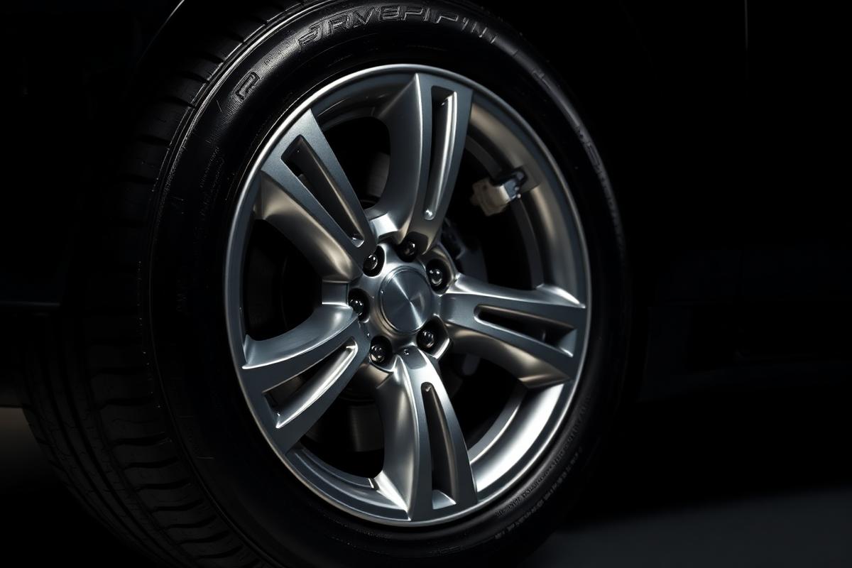Polished alloy wheel with fresh tire shine